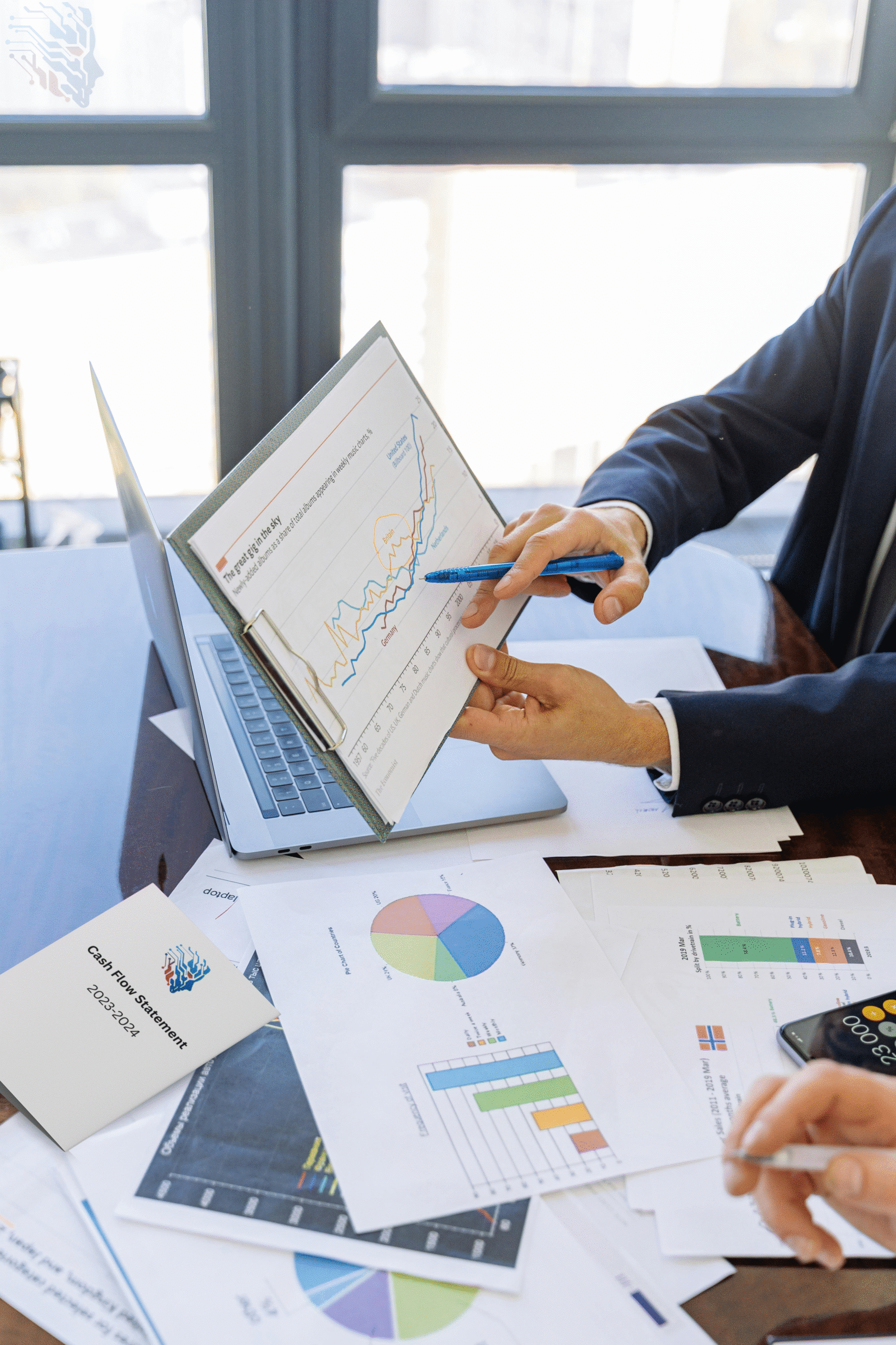 Team reviewing financial reports and charts — professional accounting services in Dubai